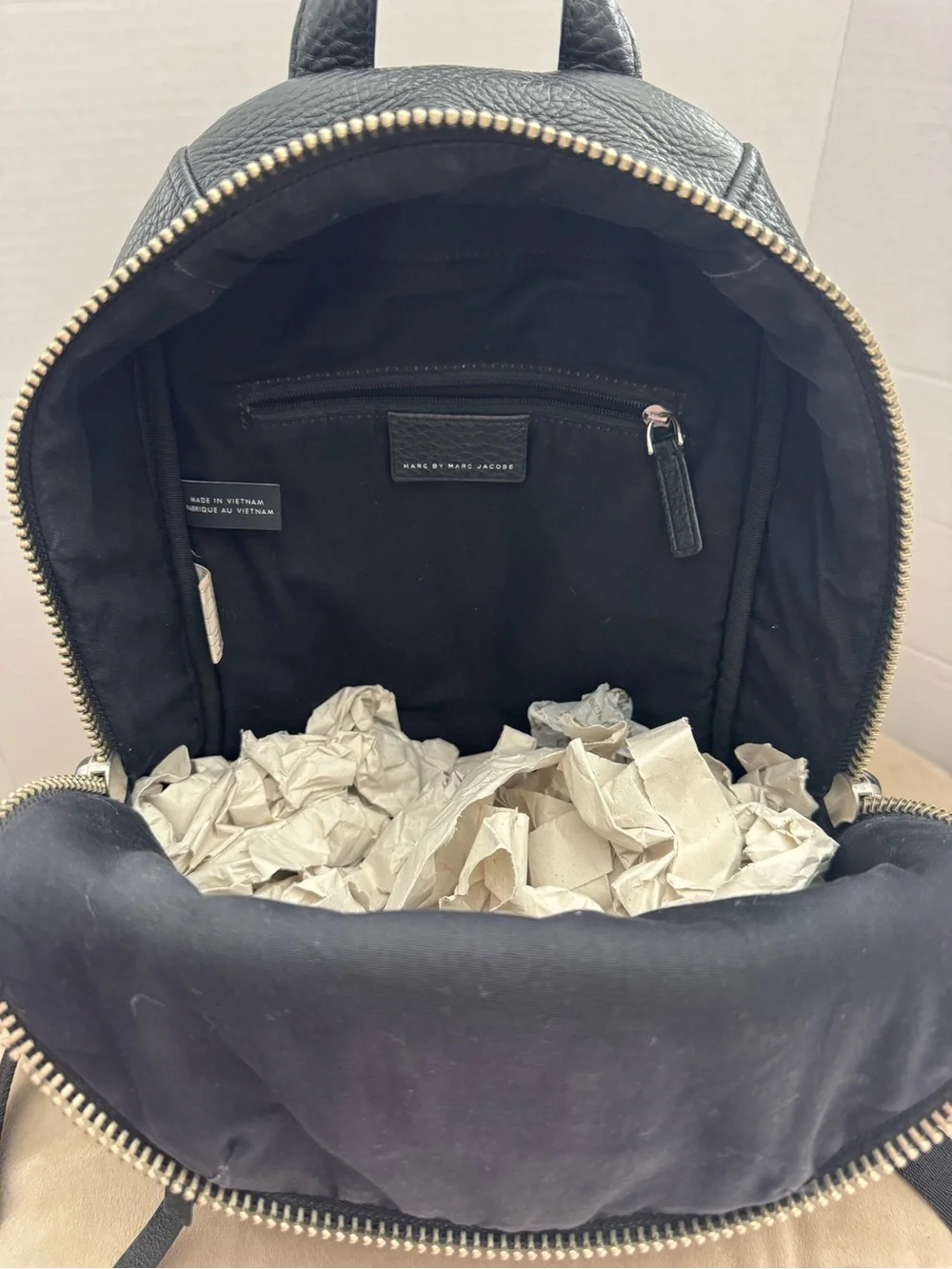 Marc by Marc Jacobs Black Pebbled Leather Mini Backpack